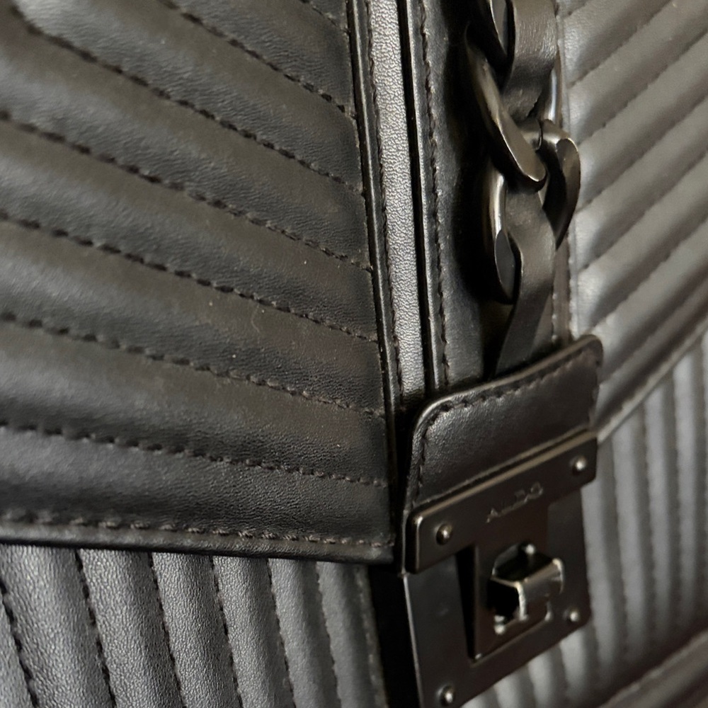 Aldo Black Structured Satchel - Picture 5 of 15